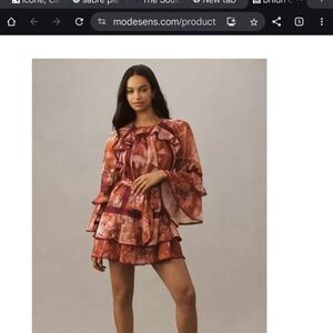 BHLDN Burgundy Floral Dress  Regular Price $298